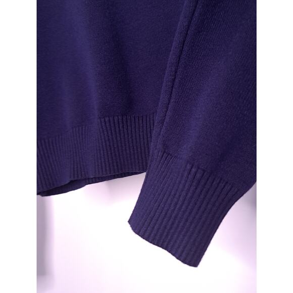 Shein Juniors Cardigan Size One Size Navy Blue Argyle Cropped Collegiate - Picture 6 of 8